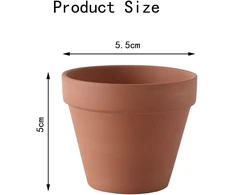 Xreuctop terakotos vazonų rinkinys, 24 vnt., 5,5 x 5 cm moliniai vazonai maži, terakotos vazonai su drenažo skylute, moliniai vazonai rankdarbiams, mini molinis vazonas vidaus ir lauko dekoravimui