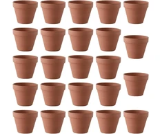 Xreuctop terakotos vazonų rinkinys, 24 vnt., 5,5 x 5 cm moliniai vazonai maži, terakotos vazonai su drenažo skylute, moliniai vazonai rankdarbiams, mini molinis vazonas vidaus ir lauko dekoravimui