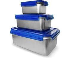 Xsquo Useful Tech 3 dalių 316 nerūdijančio plieno bento priešpiečių dėžutė, tinkama mikrobangų krosnelei, šaldytuvui, 2800 ml, 1400 ml, 600 ml, stovyklavimo priešpiečių dėžutė, priešpiečių dėžutė biurui, Vital Tools serijos bento