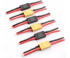 Xt60 Jungtys su 14awg laidu, 53mm, 3 poros (geltonos/juodos)