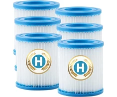 Xvoydt Type H baseino filtro kasetė, skirta Intex, filtro kasetės, suderinamos su Intex filtro siurbliais 28601/28602, Type H filtro kasetės filtrui, Size H filtras, skirtas 29007 siurbliui (pakuotė)
