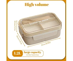 Xwux Bento dėžutė su 5 skyriais ir stalo įrankiais, 1200 ml pietų dėžutė, nepralaidi vaikams ir suaugusiems, galima plauti indaplovėje, galima naudoti mikrobangų krosnelėje, pietų dėžutės į mokyklą, darbą, iškylą, kelionę