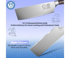 Xyj 7 colių japoniškas nakiri peilis, nerūdijantis plienas, itin aštrus virtuvinis peilis, mėsos kapoklė mėsai pjaustyti, profesionalus virtuvės virėjo peilis su dėklu