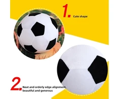Xzjmy Futbolo pliušinė pagalvėlė, kimštas sportinis žaislas, dekoratyvinė apvali didelė futbolo pagalvė, 3d kamuolio formos pagalvė, dovana mergaitėms ar berniukams (juoda ir balta, 28 cm)