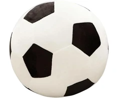 Xzjmy Futbolo pliušinė pagalvėlė, kimštas sportinis žaislas, dekoratyvinė apvali didelė futbolo pagalvė, 3d kamuolio formos pagalvė, dovana mergaitėms ar berniukams (juoda ir balta, 28 cm)