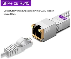 Xzsnet 10gbase-t Sfp+ siųstuvas-imtuvas, Sfp+ į Rj45, 10g varinis Sfp+ į eterneto modulį, suderinamas su Cisco Sfp-10g-t-s, Ubiquiti Unifi Uf-rj45-10g, Mikrotik, Meraki, Netgear, Tp-link ir daugiau, 1
