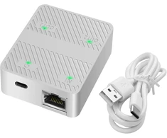 Yacsejao Ethernet skirstytuvas 1 į 2 išėjimus 100 Mbps tinklo ilgiklio adapteris su Usb C maitinimo laidu, tinklo Lan adapteris, skirtas Cat5/5e/6/7/8 kabeliui (vienu metu prijungiami 2 tinklo įrenginiai) (baltas)