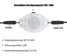 Yamlten 12 V Cob Led juosta, 6000 K, šaltai balta, Led juosta su judesio davikliu, maitinimo adapteris, 320 Led/m svetainei, spintai, miegamajam, „pasidaryk pats“ Led juosta 3 m