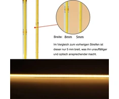 Yamlten 12 V Cob Led juosta, 6000 K, šaltai balta, Led juosta su judesio davikliu, maitinimo adapteris, 320 Led/m svetainei, spintai, miegamajam, „pasidaryk pats“ Led juosta 3 m