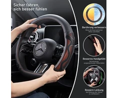 Yamlten silikoninės odos sujungimo automobilio vairo užvalkalas, neslystantis, laidus orui, apsaugantis nuo karščio automobilio vairo užvalkalas, 38 cm / 14,96 colio sportinio vairo apsauga, D formos universalus, oranžinis