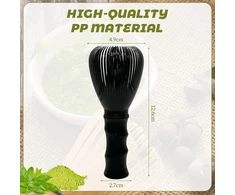 Yamobi Matcha šluotelės rinkinys, rankų darbo bambukinis chasen, matcha šluotelė, idealiai tinka matcha arbatai, matcha latte ir kitiems matcha gėrimams, įskaitant šluotelės laikiklį, juodas