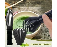 Yamobi Matcha šluotelės rinkinys, rankų darbo bambukinis chasen, matcha šluotelė, idealiai tinka matcha arbatai, matcha latte ir kitiems matcha gėrimams, įskaitant šluotelės laikiklį, juodas