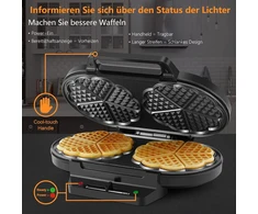 Vaflinė Yashe Sw-2122m Vaflių keptuvė širdelės formos, 10 vnt., 1200w