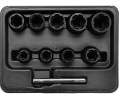 Yato rinkinys pažeistoms varžtų galvutėms atsukti, 3/8'', 10-19mm