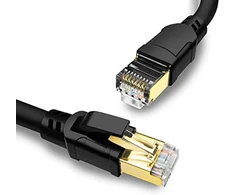 Yauhody Cat 8 Lan kabelis, 5 m, Ethernet kabelis, 40 Gbps 2000 Mhz S/ftp tinklo kabelis, Gigabit interneto kabelis, Rj45 jungiamasis kabelis maršrutizatoriui, modemui, televizoriui, kompiuteriui, jungikliui, Ps5, nešiojamam kompiuteriui (juodas 5 m)