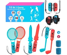 Yavocos 14-in-1 switch sports žaidimų priedų rinkinys, skirtas nintendo switch/switch oled, switch priedų rinkinys su klavišų dangteliais