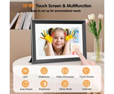 Objektyvas Yaxtifiu Skaitmeninis nuotraukų rėmelis Wifi 10.1 colio elektroninis nuotraukų rėmelis 1280 x 800 Hd Ips Lcd jutiklinis ekranas, automatinis pasukimas, nuotraukų ar vaizdo įrašų siuntimas per Vphoto programėlę, dovana Motinos dienai