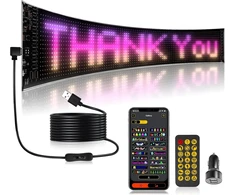 Yayza! universalus led slenkantis šriftas, rgb programuojamas lankstus led matricos ekranas, 595 x 120 mm panelės tekstas vakarėliams, parduotuvei, reklaminiam skydeliui, automobiliui, sunkvežimiui
