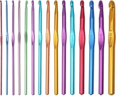 Yeashi nėrimo vąšelių rinkinys - 14 dalių ergonomiškas aliuminio rinkinys su 14 dydžių (2 mm - 10 mm) pradedantiesiems ir profesionalams - idealiai tinka mezgimui ir nėrimui - spalvingas