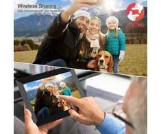 Objektyvas Yenock Wifi skaitmeninis nuotraukų rėmelis, 10.1 colio Wifi nuotraukų rėmelis, 1280 x 800 Ips jutiklinis ekranas, nuotraukomis ir vaizdo įrašais galima dalintis bet kada ir iš bet kur, per programėlę, 16 Gb atminties