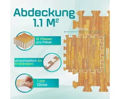 Yes4all 30 x 30 cm iki 3.3 m² rinkinys 12/16/36 Eva kilimėlių apsauginiai kilimėliai grindų apsauga grindų plytelės sportinis kilimėlis treniruočių kilimėlis sporto salės kilimėlis baseino paklotas lauko garažo grindų kilimėlis lauko stovyklavimui