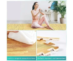 Yes4all 30 x 30 cm iki 3.3 m² rinkinys 12/16/36 Eva kilimėlių apsauginiai kilimėliai grindų apsauga grindų plytelės sportinis kilimėlis treniruočių kilimėlis sporto salės kilimėlis baseino paklotas lauko garažo grindų kilimėlis lauko stovyklavimui
