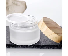 Yhskjcd 6 šaldytų indelių rinkinys, tepalo indeliai, 30 ml, kremo indeliai užpildymui, mažas indelis su mediniu dangteliu, permatomas mėginio buteliukas kosmetiniam kremui, kremui, akių losjonui