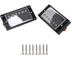 Yibuy chromo humbucker pikapo dangtelis ir juodas pikapo rėmelis elektrinei gitarai
