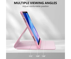 Yiernuo dėklas, skirtas Lenovo Tab M11 11 colių planšetiniam kompiuteriui Tb330fu 2024, 360° pasukamas, skaidrus galinis dangtelis, apsauginis dėklas su automatiniu miego/pabudimo režimu, rožinis