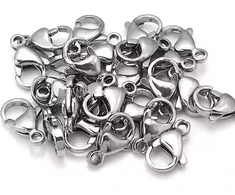 Yieur 100 vienetų papuošalų užsegimų rinkinys, omaro tipo užsegimas, nerūdijantis plienas, 12 mm apyrankės užsegimas, omaro tipo užsegimas „pasidaryk pats“ amatams, papuošalų gamybai (nerūdijantis plienas)