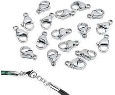 Yieur 100 vienetų papuošalų užsegimų rinkinys, omaro tipo užsegimas, nerūdijantis plienas, 12 mm apyrankės užsegimas, omaro tipo užsegimas „pasidaryk pats“ amatams, papuošalų gamybai (nerūdijantis plienas)