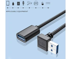 Yinettech usb 3.0 ilginamasis duomenų kabelis, jungtis iš tėčio į mamą, 90 laipsnių kampu, viršutinė ir apatinė jungtis, 30 cm kabelis, 5 gbps duomenų perdavimo sparta
