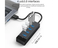 Yinker 4 portų usb 3.0 šakotuvas 3 m su 5 gbps sparta ir 5 v usb-c maitinimo šaltiniu - usb šakotuvas skirstytuvas biurui, namų biurui, žaidimams ir išoriniams įrenginiams