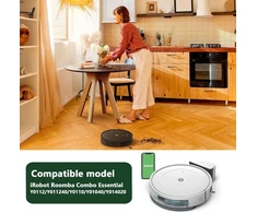 Yivy priedai, suderinami su Irobot Roomba Combo Essential Y0112/y011240/y0110/y01040/y014020, rinkinys: 2 pagrindiniai šepečiai, 6 šoniniai šepečiai, 4 filtrai, 4 šluostės, 1 valymo šepetys, 18 dalių