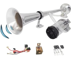 Yiyida automobilio garso signalas vieno trimito 24 V automobilio garso signalas garsus oro signalas automobilio garso signalas laivo garso signalas garsiakalbis sidabro chromo cinko oro signalas su kompresoriumi oro signalas 24 V automobiliui sunkvežimiui