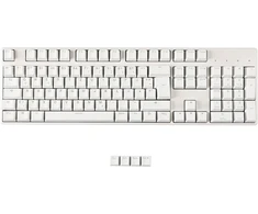 Ymdk 105 vokiška iso double shot pbt shine through oem profilio klavišų rinkinys, tinkamas cherry mx jungikliams, mechaninė klaviatūra (balta)