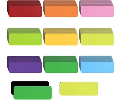Yoosso 72 magnetinių juostelių rinkinys, rašomos, 30 x 80 mm, magnetinės etiketės žymėjimui, magnetai, lentos, magnetinės etiketės, daugkartinio naudojimo lentoms, šaldytuvams, metalinėms spintelėms (9 spalvos)