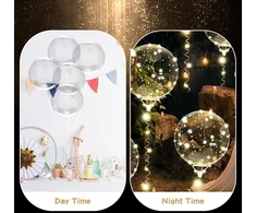 Yootiko skaidrių balionų rinkinys, 18 vnt., 45 cm Led šviečiantys balionai, pripildomi konfeti helio Led girliandomis, c skaidrūs balionai gimtadieniui, vestuvėms, vakarėlio dekoravimui