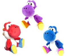 Yoshi pliušinė figūrėlė, 3 dalių rinkinys, raudona, mėlyna, violetinė, 30 cm, minkštas, dinozauras, mielas žaislas, pliušinis, tinkamas nuo pirmųjų gyvenimo mėnesių