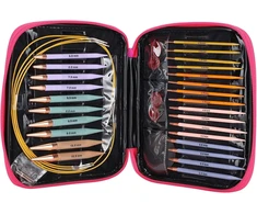 Yosoo Health Gear apskritų virbalų rinkinys, mezgimo virbalai, keičiami apskriti mezgimo virbalai, nėrimo vąšelių rinkinys su 2.75 mm - 10 mm virbalais su dėklu