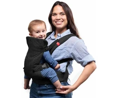You+me 4-in-1 nešyklė kūdikiams nuo gimimo iki mažylio – 4 nešiojimo pozicijos – nešyklė kūdikiams su 2-in-1 seilinuku – nešiojimo diržas – nešyklė naujagimiams nuo gimimo 3,6–14,5kg (juoda)