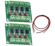 Youmile 2 vnt. Pc817 4 kanalų optronų izoliacijos plokštė įtampos keitiklis 3.6-30v tvarkyklės fotoelektrinis izoliuotas modulis su 24awg kabeliu