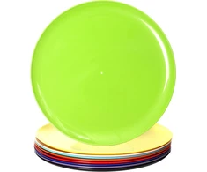 Youngever 9 vnt. didelės 30 cm plastikinės lėkštės (vaivorykštės spalvos)