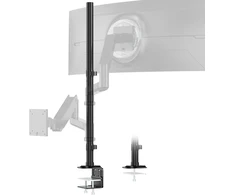 Laikiklis Ypač ilgas 814 mm itin tvirtas monitoriaus stovas, plieno strypas (iki 40 kg) - 2 dalių aukščio reguliavimas, 2 montavimo parinktys, tinkamas "pasidaryk pats", juodas - standartinių monitoriaus laikiklių pakaitalas
