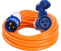 Yuanjoy Cee adapterio kabelis, Cee ilginimo kabelis su Cee kištuku ir įžeminimo kontaktine jungtimi, 200–250 V 16 A maitinimo kabelis, 10 metrų, 16 A oranžinis kabelis