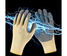 Yunir izoliacinės darbo pirštinės, elektrai izoliuotos pirštinės, ugniai atsparios 400 V įtampos guminės elektriko pirštinės elektros priežiūrai, neslystanti tekstūra