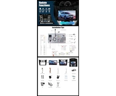 Automagnetola Yuntx 9 colių android 14 automobilinis radijas su sat nav toyota yaris xp90 (2005-2012) | octa core | 6gb 128gb | įmontuotas 4g lte | carplay &amp; android car | dsp | dab | hdmi | dual band wifi | bluetooth