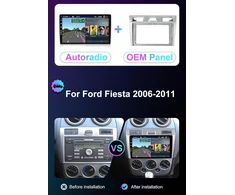 Automagnetola Yuntx Android 14 automobilinis radijas Ford Fiesta Mk Vi 5 Mk5 2002-2011-[integruotas Carplay/android Car/gps]-9 colių Ips jutiklinis ekranas, vairo Valdymas/mirrorlink/bluetooth 5.0/wifi/usb/kamera