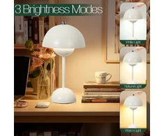 Yuragim Mushroom Lamps stalinė lempa, Led stalinė lempa belaidė baterija, 3000 K - 6000 K moderni dekoratyvinė retro naktinė lempa jutiklinė pritemdoma stalinė lempa Mushroom Lamp su 3 ryškumo režimais, įkraunama