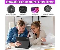 Zabatoco dėklas su klaviatūra, skirtas Lenovo Tab P11 Gen 2 11.5 colių planšetiniam kompiuteriui, bluetooth Qwertz klaviatūra su 7 spalvų apšvietimu, skirta Lenovo P11 (2nd Generation)